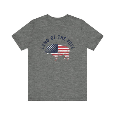 Land of the Free Graphic Tee - Unisex American Flag Buffalo T-Shirt