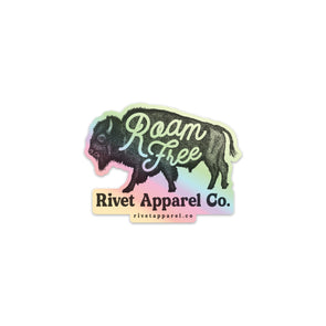 Bison Roam Free Sticker